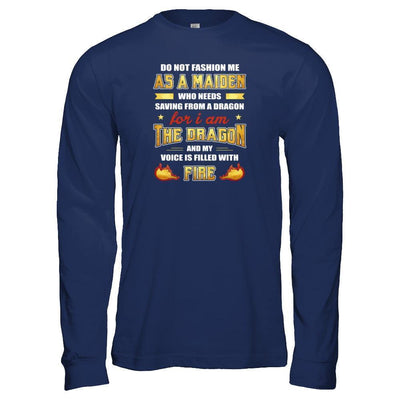 I Am The Dragon And My Voice Is Filled With Fire-T-Shirt & Tank Top-Long Sleeve T-Shirt-Navy