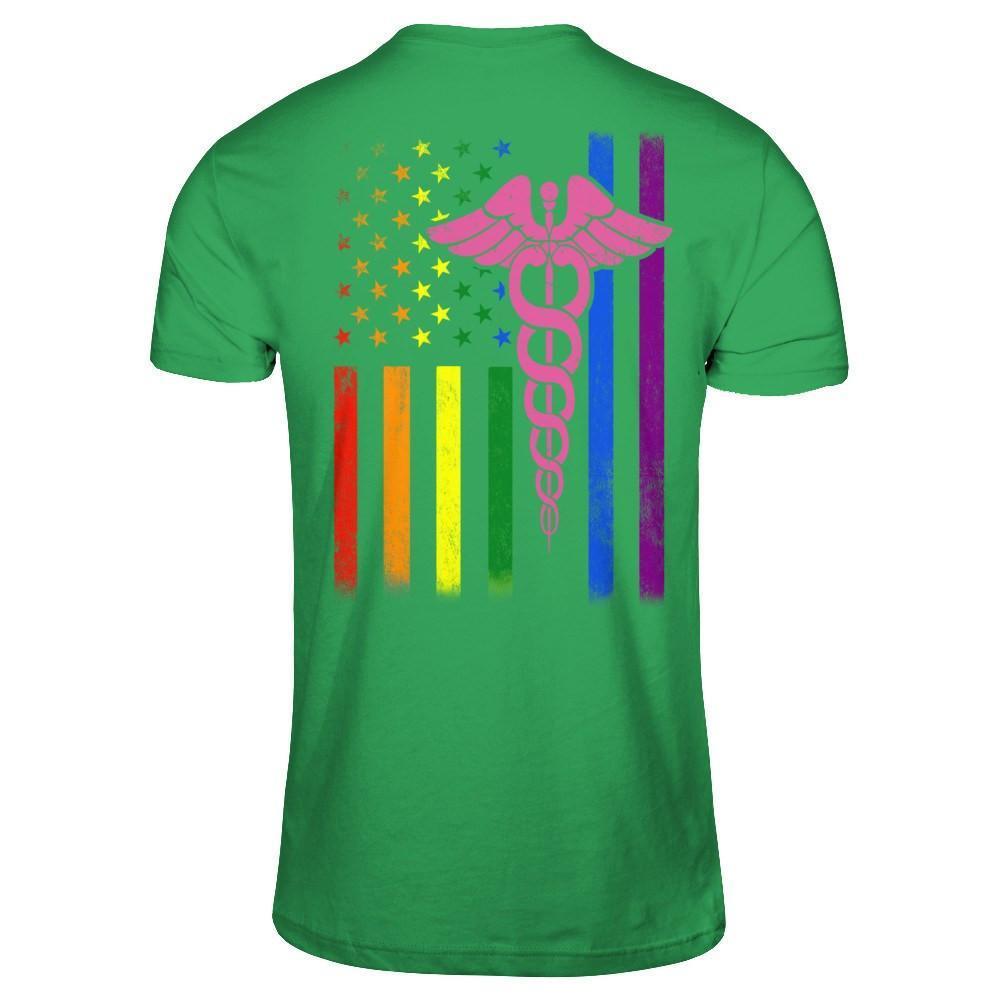 Nurse Rainbow Lgbt Flag Pride Lesbian Gay Super Stronger-T-Shirt & Hoodie-Premium T-Shirt-Kelly Green