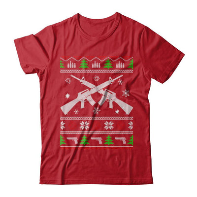 I Want Rifle Guns For Christmas Ugly Christmas Sweater-T-Shirt & Sweatshirt-Classic T-Shirt-Red
