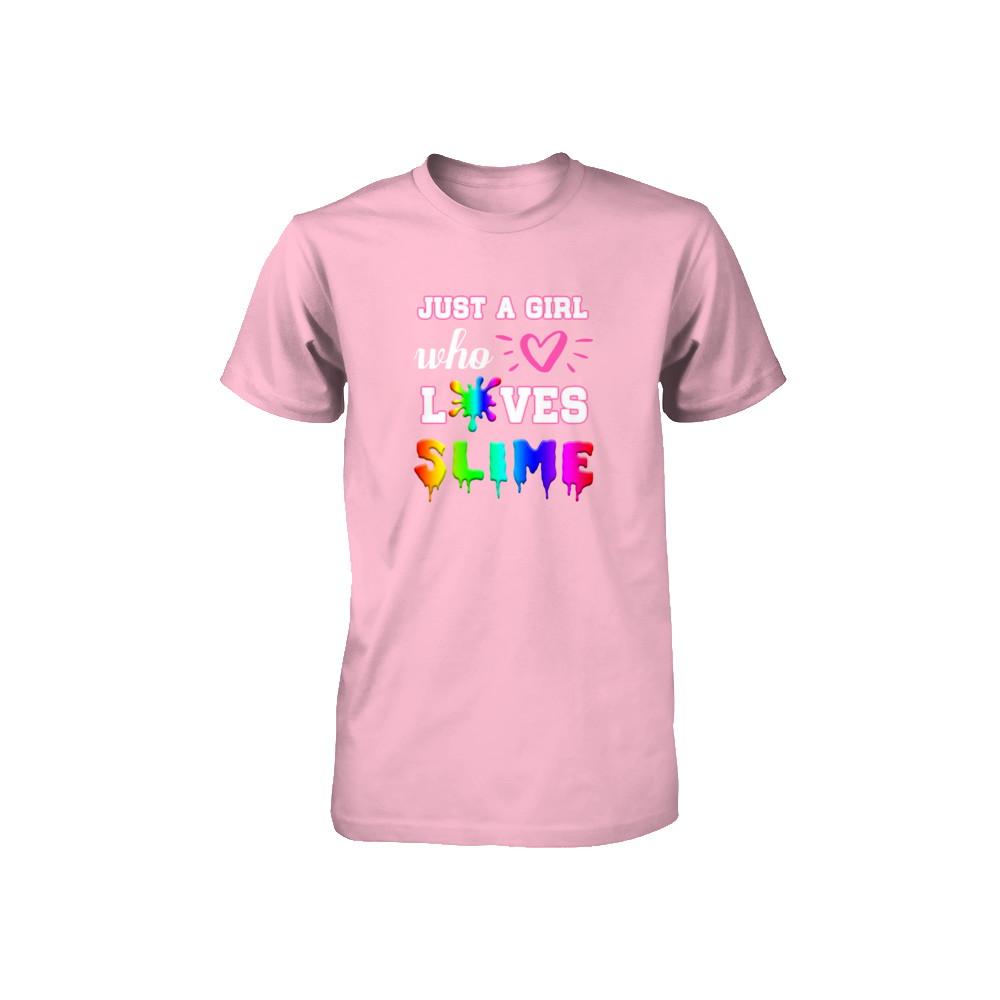 Just A Girl Who Loves Slime Youth-Youth Shirt-Youth T-Shirt-Neon Pink