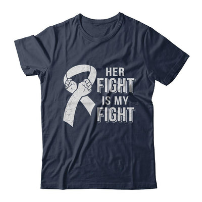 Her Fight Is My Fight Lung Cancer Clear Awareness-T-Shirt & Hoodie-Classic T-Shirt-Navy