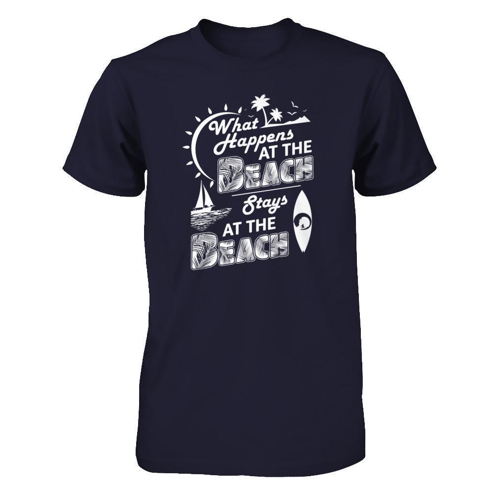 What Happens At The Beach Stays At The Beach-T-Shirt & Tank Top-Premium T-Shirt-Midnight Navy