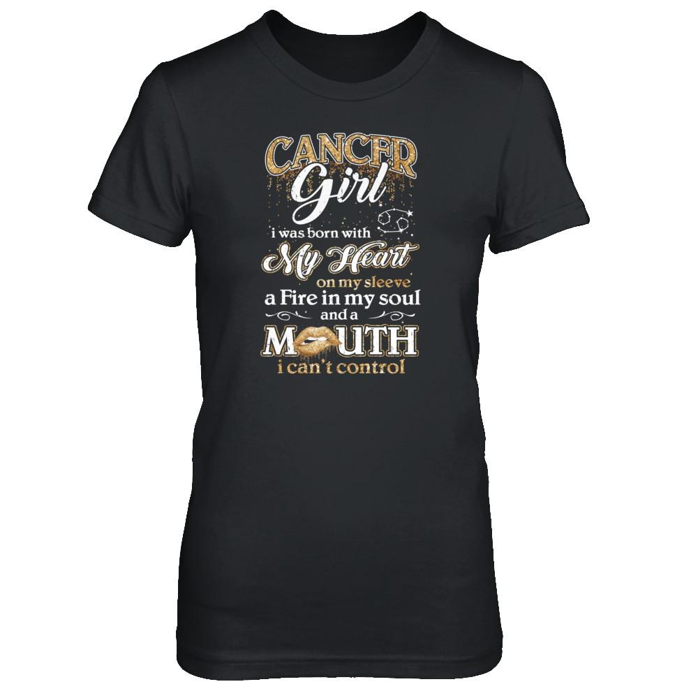 I'm A Cancer Girl Lipstick June July Funny Zodiac Birthday-T-Shirt & Tank Top-Women's T-Shirt-Black