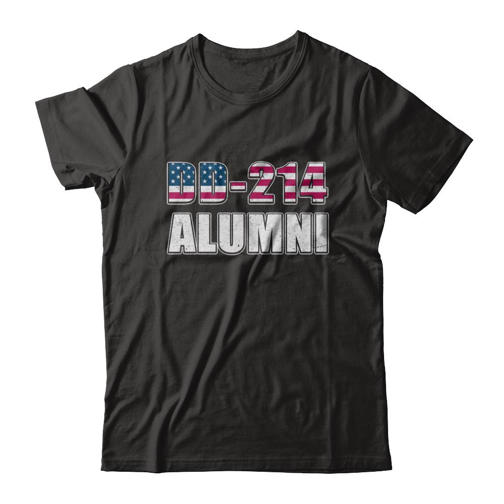 Military DD-214 Alumni Vintage American US Veteran-T-Shirt & Hoodie-Classic T-Shirt-Black
