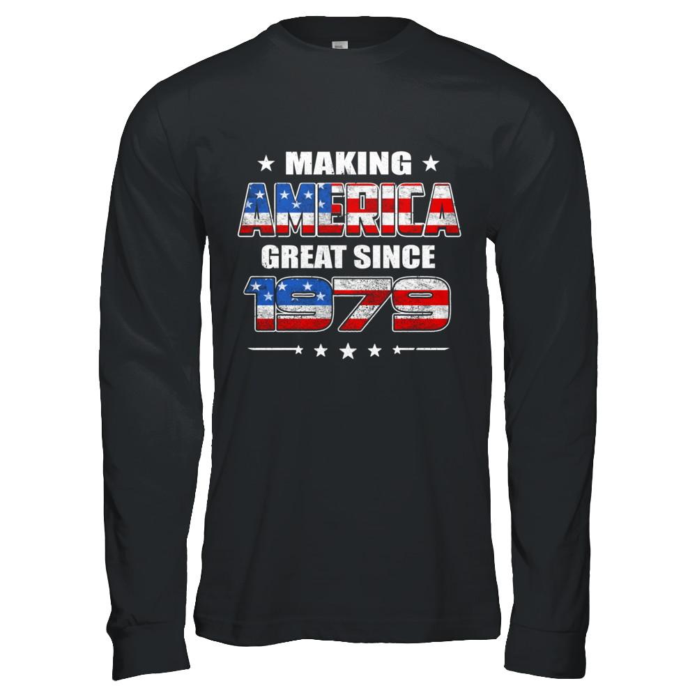 Making America Great Since 1979 42th Birthday-T-Shirt & Hoodie-Long Sleeve T-Shirt-Black