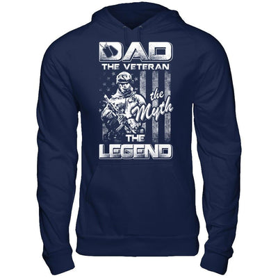 Dad The Veteran The Myth The Legend-T-Shirt & Hoodie-Pullover Hoodie-Navy