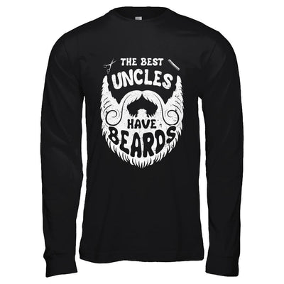 The Best Uncles Have Beards Bearded Uncle-T-Shirt & Hoodie-Long Sleeve T-Shirt-Black