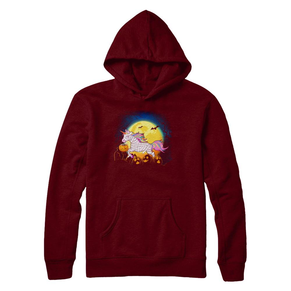Halloween Pumpkin Unicorn Gift For Kids Girls-T-Shirt & Hoodie-Pullover Hoodie-Maroon