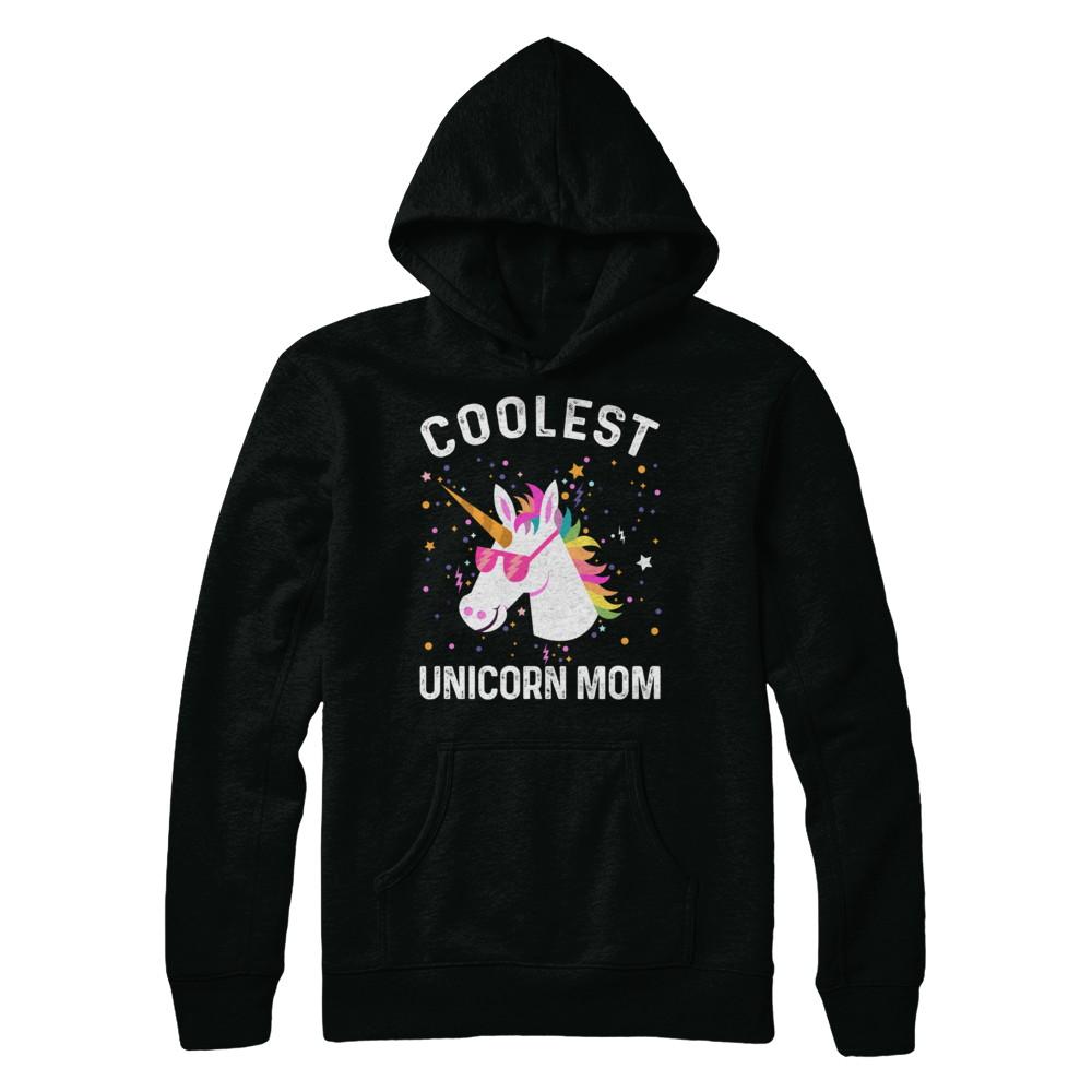 Coolest Unicorn Mom Cute Funny Unicorn Mothers Day-T-Shirt & Hoodie-Hanes - Heavyweight Pullover Hoodie-Black