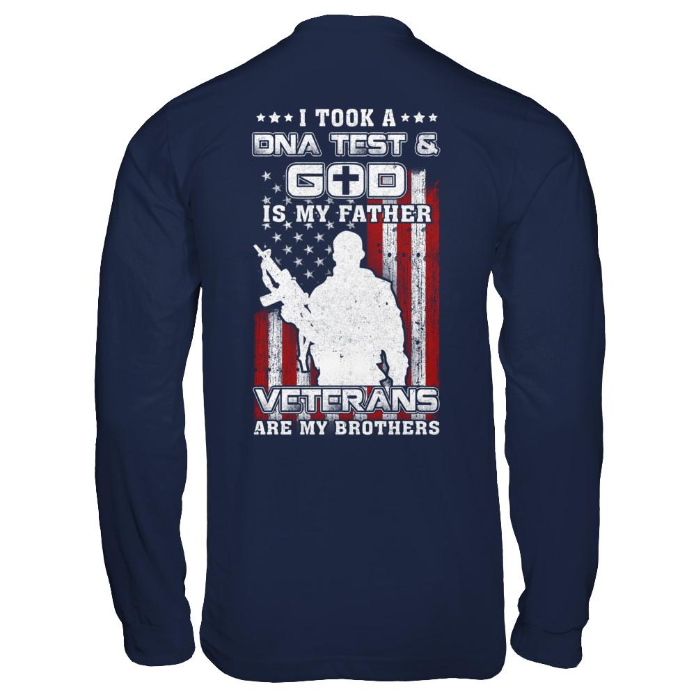 I Took A Dna Test God Is My Father Veterans Brothers-T-Shirt & Hoodie-Long Sleeve T-Shirt-Navy