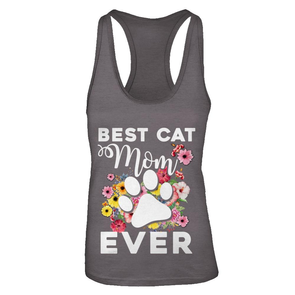 Best Cat Mom Ever Mother's Day Gift-T-Shirt & Tank Top-Women's Ideal Racerback Tank-Dark Grey