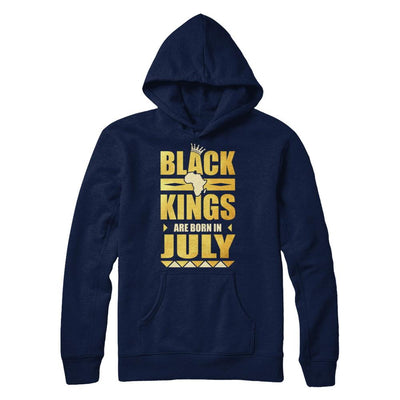 Black Kings Are Born In July Birthday-T-Shirt & Hoodie-Pullover Hoodie-Navy
