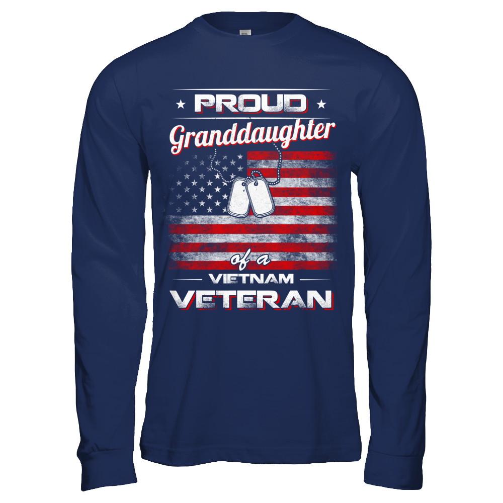 Proud Granddaughter Of A Viet Nam Veteran-T-Shirt & Hoodie-Long Sleeve T-Shirt-Navy