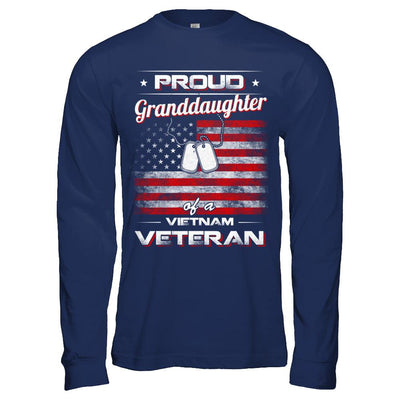 Proud Granddaughter Of A Viet Nam Veteran-T-Shirt & Hoodie-Long Sleeve T-Shirt-Navy