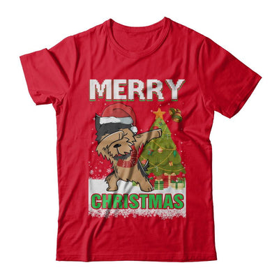 Cute Yorkshire Terrier Claus Merry Christmas Ugly Sweater-T-Shirt & Sweatshirt-Premium T-Shirt-Red