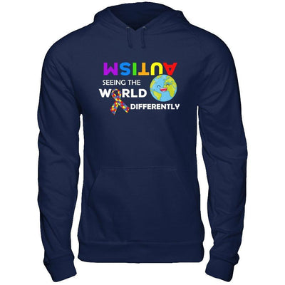Autism Seeing The World Differently-T-Shirt & Hoodie-Pullover Hoodie-Navy