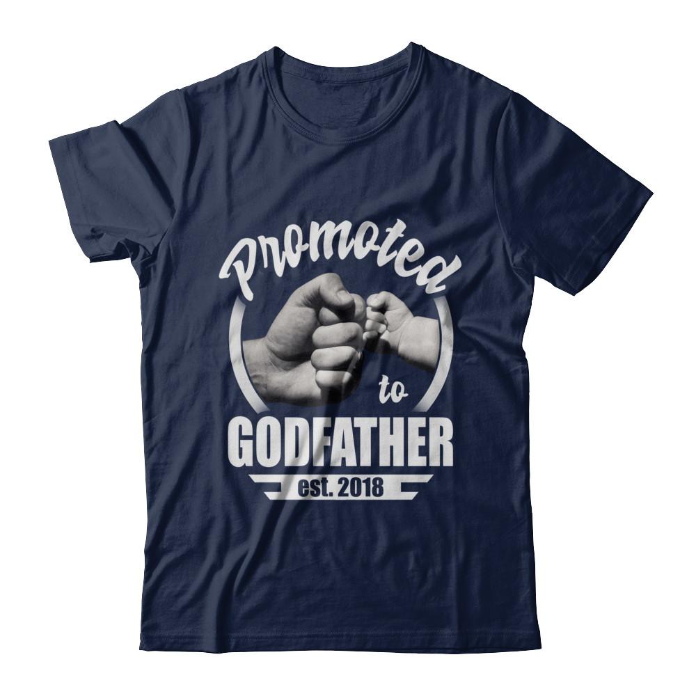 Promoted To Godfather 2018 Fathers Day Gift-T-Shirt & Hoodie-Classic T-Shirt-Navy