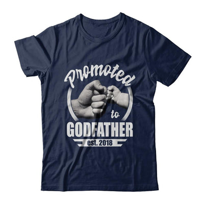 Promoted To Godfather 2018 Fathers Day Gift-T-Shirt & Hoodie-Classic T-Shirt-Navy