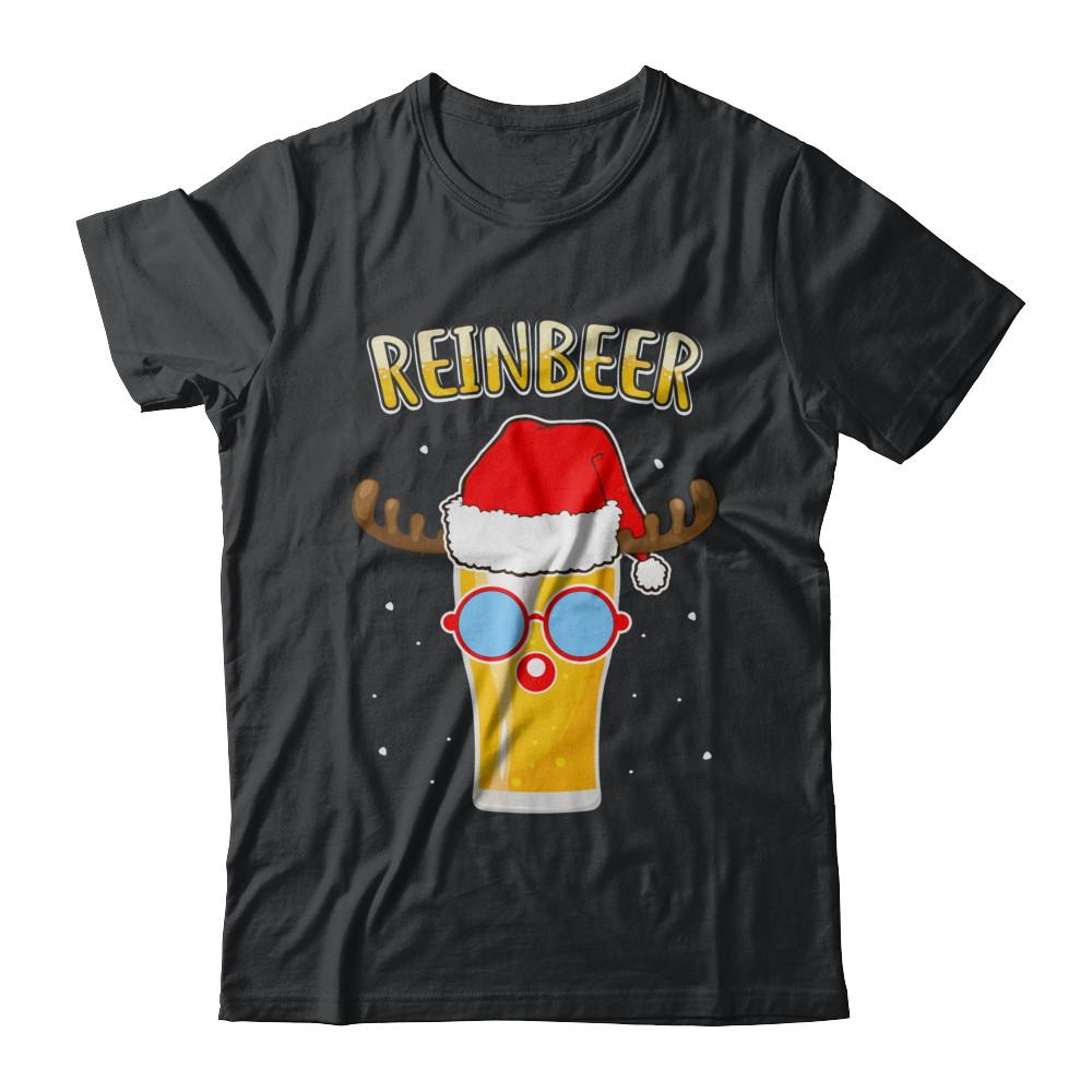 Funny Christmas Gift Beer Reindeer Lovers Reinbeer-T-Shirt & Sweatshirt-Classic T-Shirt-Black