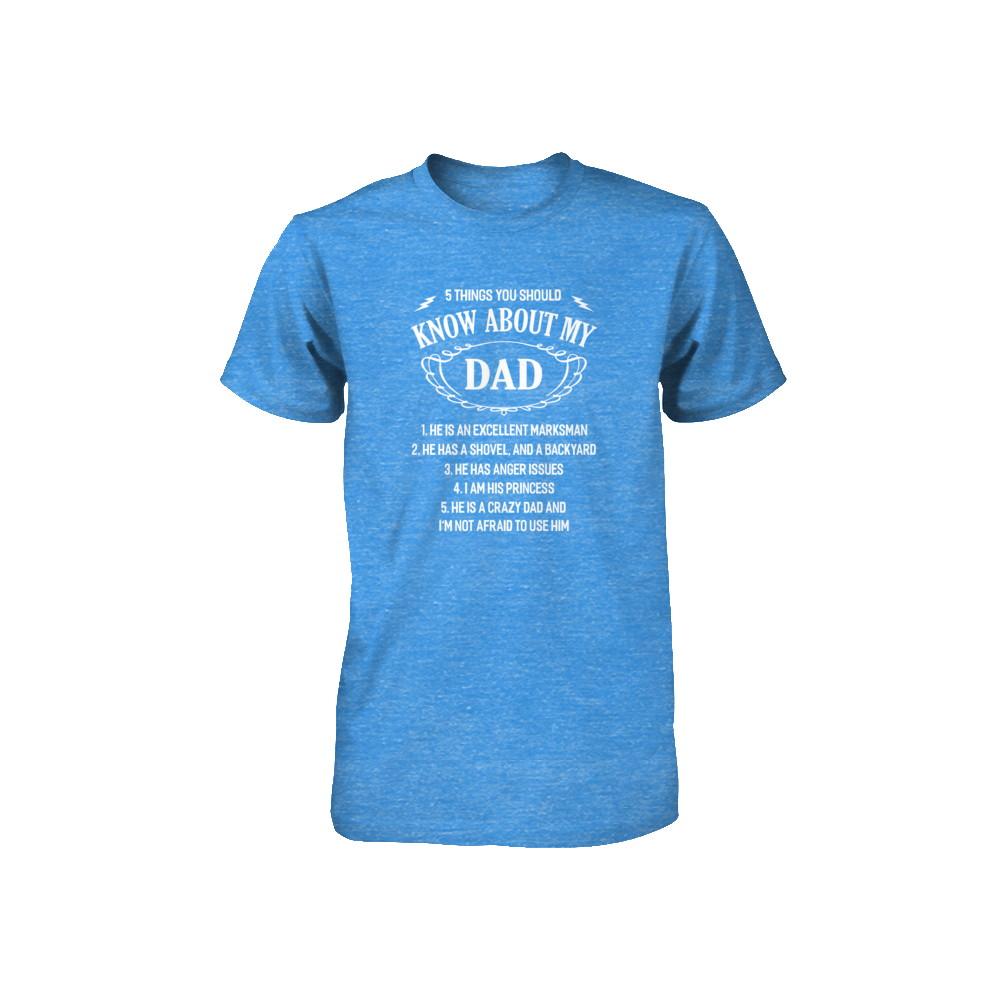 5 Things You Should Know About My Dad Youth-Youth Shirt-Youth T-Shirt-True Royal Triblend