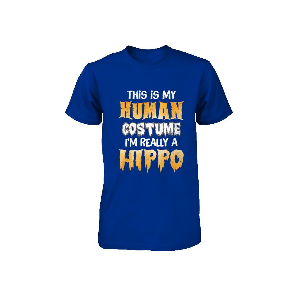 This Is My Human Costume Hippo Halloween Youth-Youth Shirt-