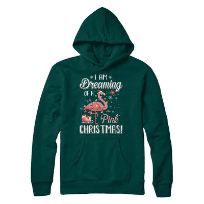 I Am Dreaming Of A Pink Christmas Flamingo Gifts-T-Shirt & Sweatshirt-Pullover Hoodie-Deep Forest