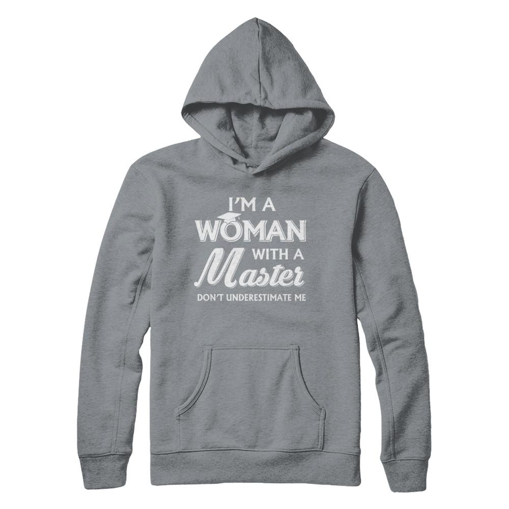 I'm A Woman With A Masters Degree Graduation Gift-T-Shirt & Hoodie-Pullover Hoodie-Light Steel