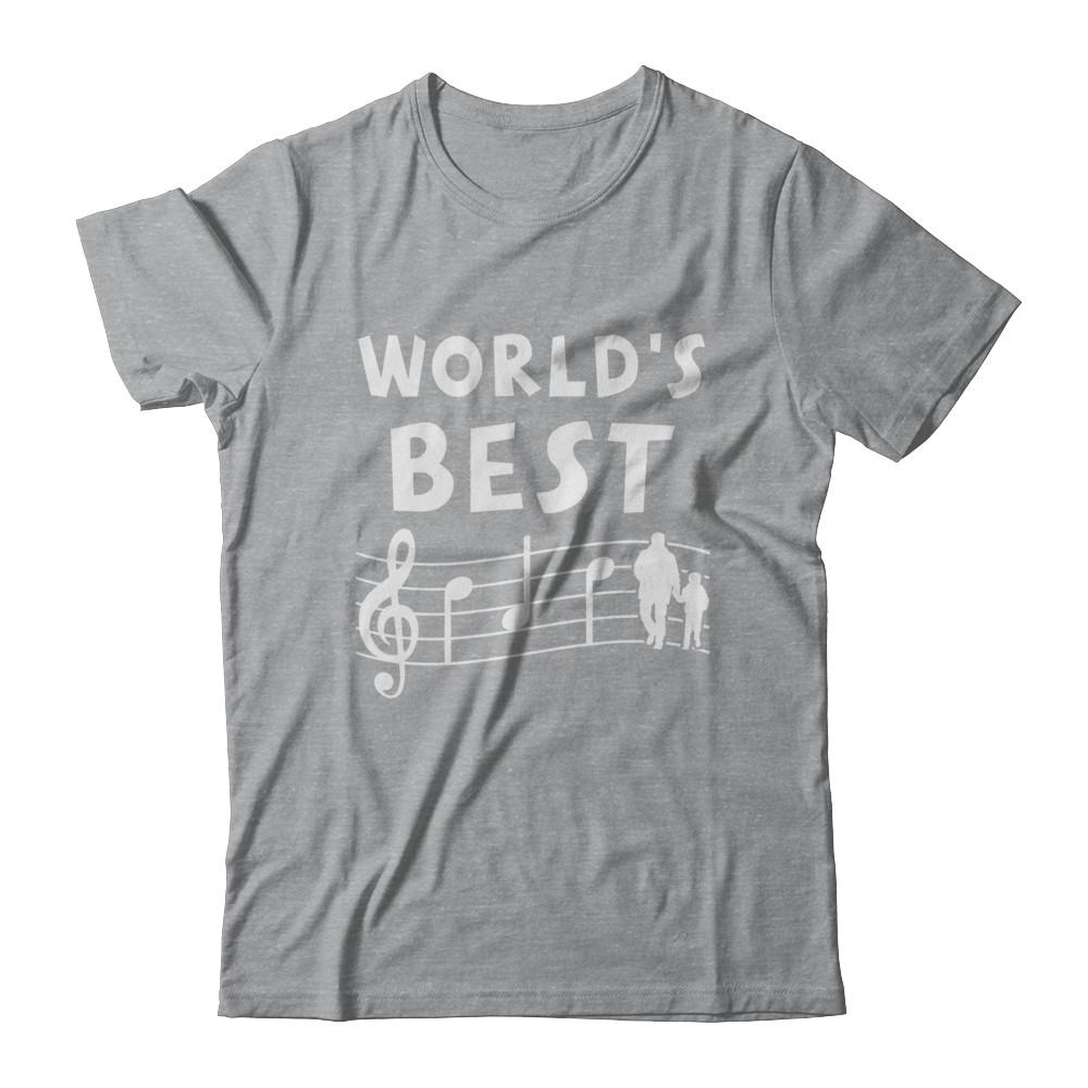 World's Best Dad Ever Treble Clef Musician Fathers Day-T-Shirt & Hoodie-Classic T-Shirt-Sport Grey