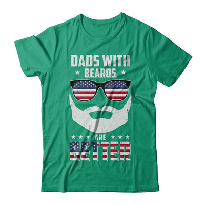 Dads With Beards Are Better American Flag Fathers Day-T-Shirt & Hoodie-Classic T-Shirt-Kelly Green