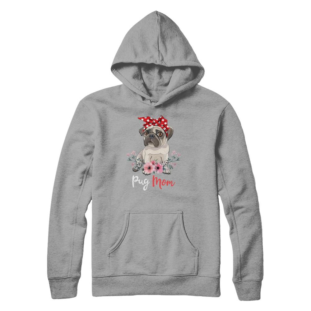 Pug Mom Gift For Women Dog Lover-T-Shirt & Hoodie-Pullover Hoodie-Light Steel