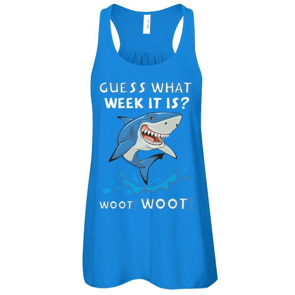 Guess What Week It Is Shark-T-Shirt & Tank Top-Women's Flowy Racerback Tank-True Royal