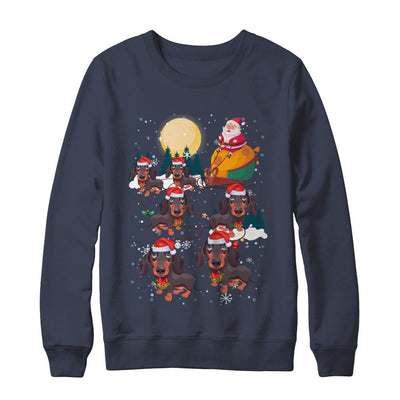 Dog Reindeer Dachshund Christmas Gift-T-Shirt & Sweatshirt-Crewneck Sweatshirt-Navy