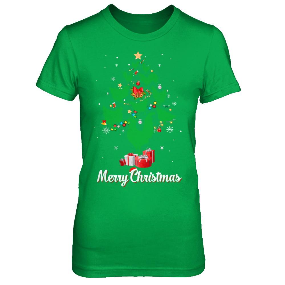 Funny Chicken Merry Christmas Tree Ugly Sweater-T-Shirt & Sweatshirt-Women's T-Shirt-Irish Green