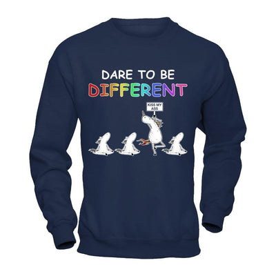 Rainbow Dare To Be Different-T-Shirt & Hoodie-Crewneck Sweatshirt-Navy