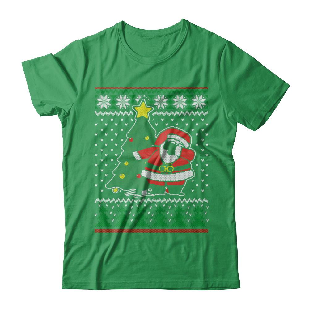 Dabbing Santa Ugly Sweater Christmas-T-Shirt & Sweatshirt-Premium T-Shirt-Kelly Green