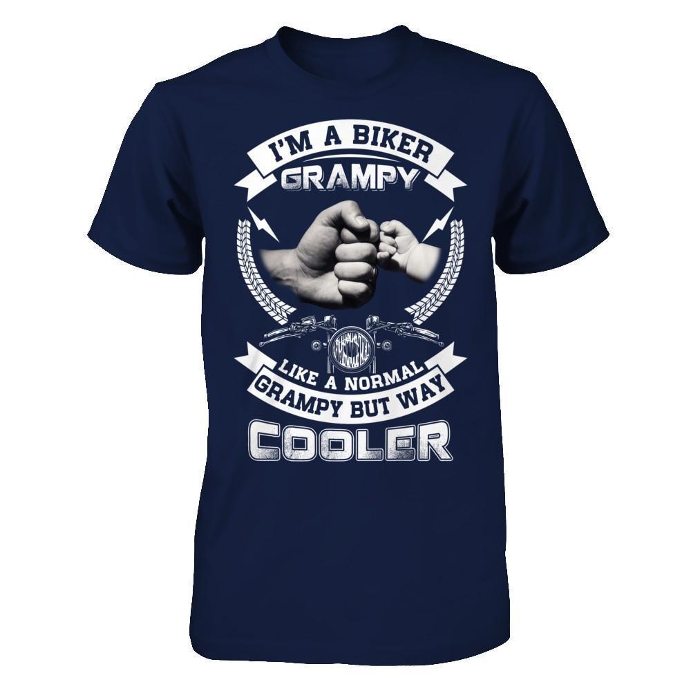 I'm A Biker Grampy Like A Normal Grampy But Way Cooler-T-Shirt & Hoodie-Classic T-Shirt-Navy