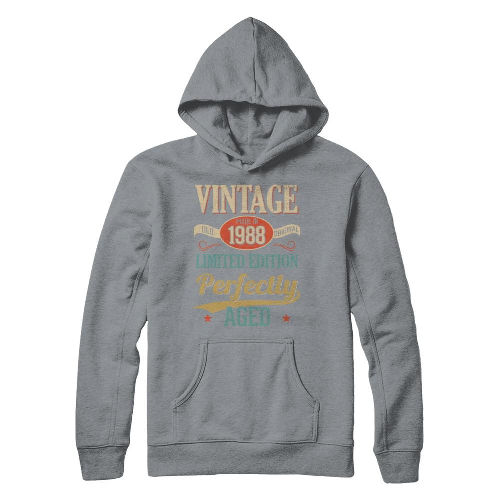 Vintage Premium Made In 1988 33th Birthday Gift-T-Shirt & Hoodie-Hanes - Heavyweight Pullover Hoodie-Light Steel