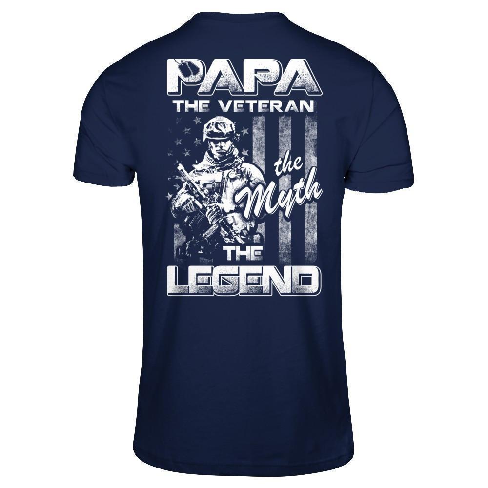 Papa The Veteran The Myth The Legend-T-Shirt & Hoodie-Classic T-Shirt-Navy