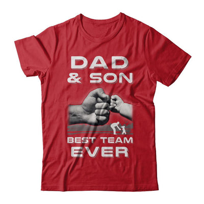 Dad And Son Best Team Ever Fathers Day-T-Shirt & Hoodie-Classic T-Shirt-Red