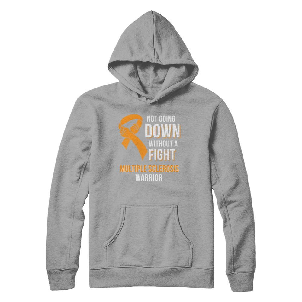 Not Going Down Without A Fight Multiple Sclerosis Warrior-T-Shirt & Hoodie-Pullover Hoodie-Light Steel