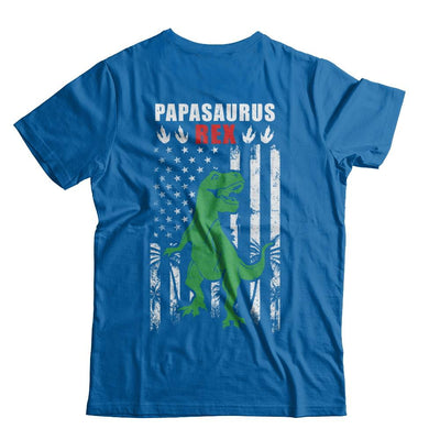 PapaSaurus Papa Dinosaur Rex American Flag Fathers Day-T-Shirt & Hoodie-Classic T-Shirt-Royal