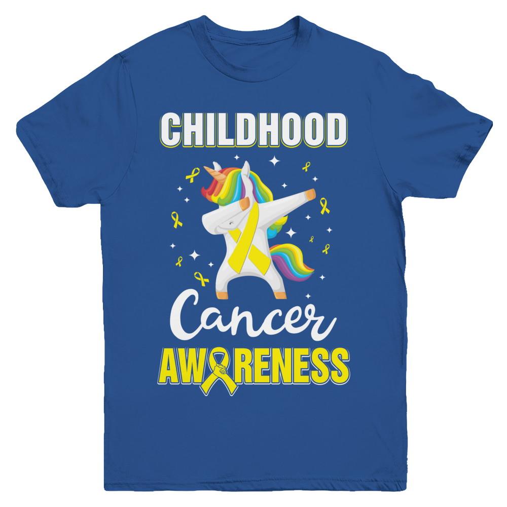 Childhood Cancer Awareness Cute Unicorn Warrior Youth-Youth Shirt-Youth T-Shirt-Royal