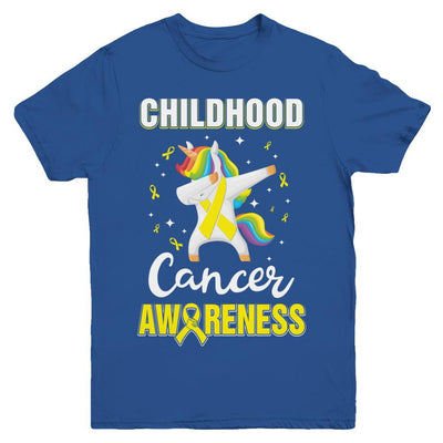 Childhood Cancer Awareness Cute Unicorn Warrior Youth-Youth Shirt-Youth T-Shirt-Royal