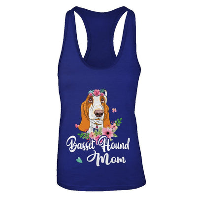 Basset Hound Mom Funny Dog Mom Gift Idea-T-Shirt & Tank Top-Women's Ideal Racerback Tank-Royal