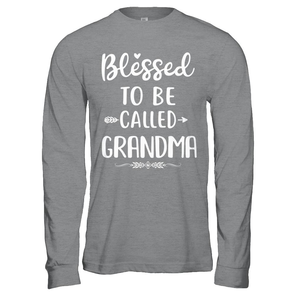 Funny Grandma Blessed To Be Called Grandma-T-Shirt & Hoodie-Long Sleeve T-Shirt-Sport Grey