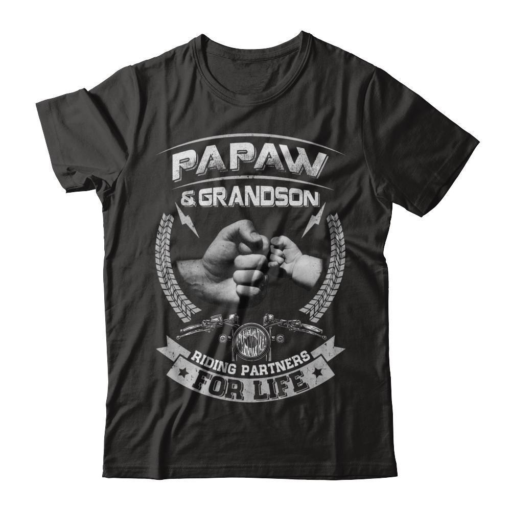 Motocross Papaw And Grandson Riding Partners For Life-T-Shirt & Hoodie-Classic T-Shirt-Black