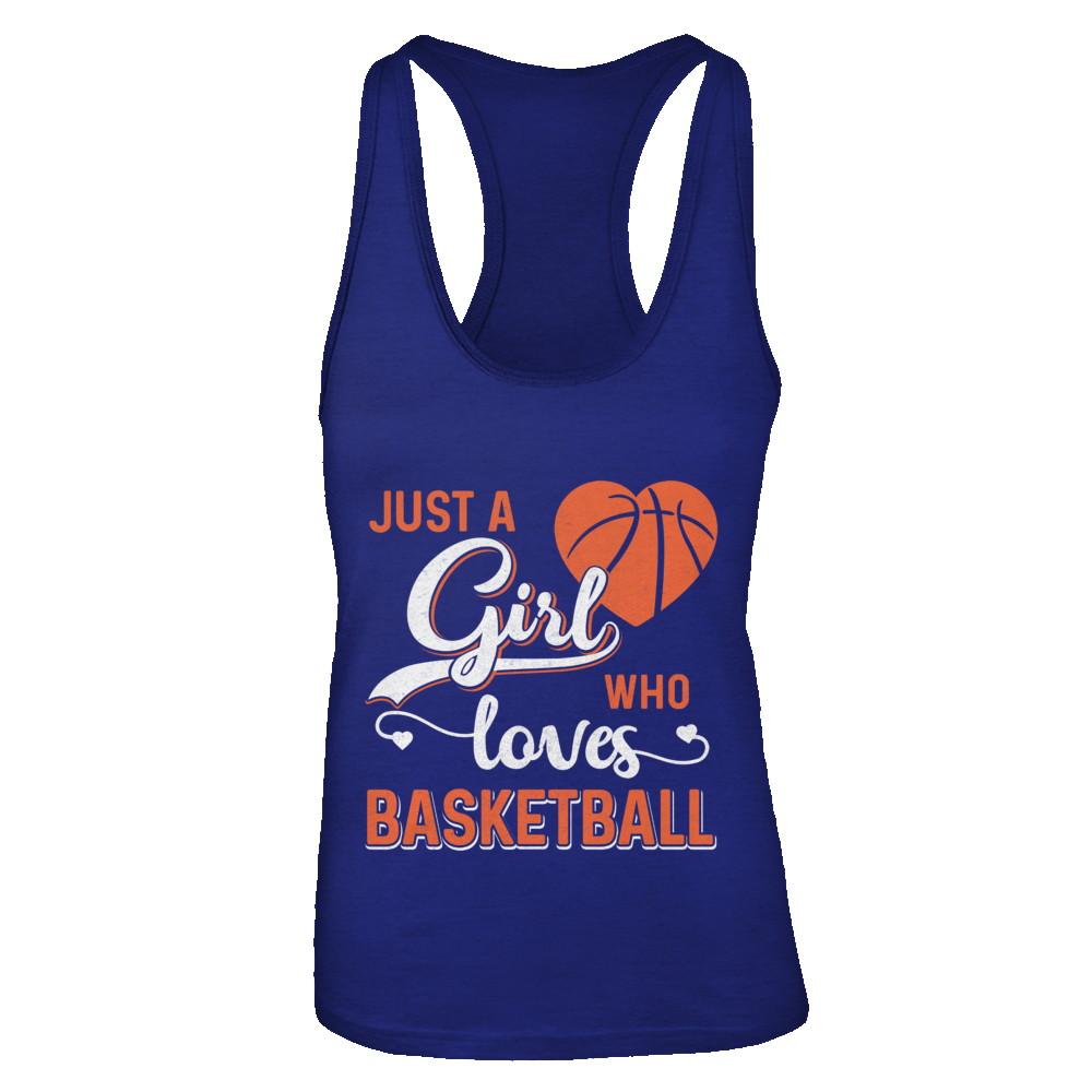 Just A Girl Who Loves Basketball-T-Shirt & Tank Top-Women's Ideal Racerback Tank-Royal