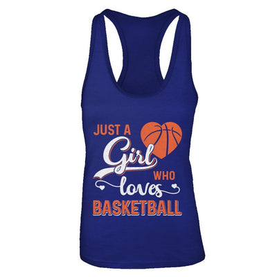 Just A Girl Who Loves Basketball-T-Shirt & Tank Top-Women's Ideal Racerback Tank-Royal
