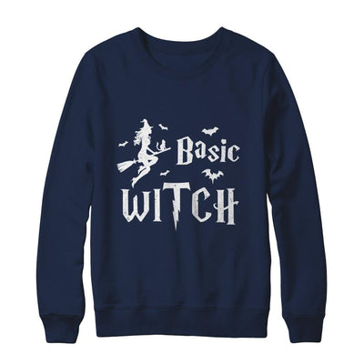 Basic Witch Halloween-T-Shirt & Sweatshirt-Crewneck Sweatshirt-Navy