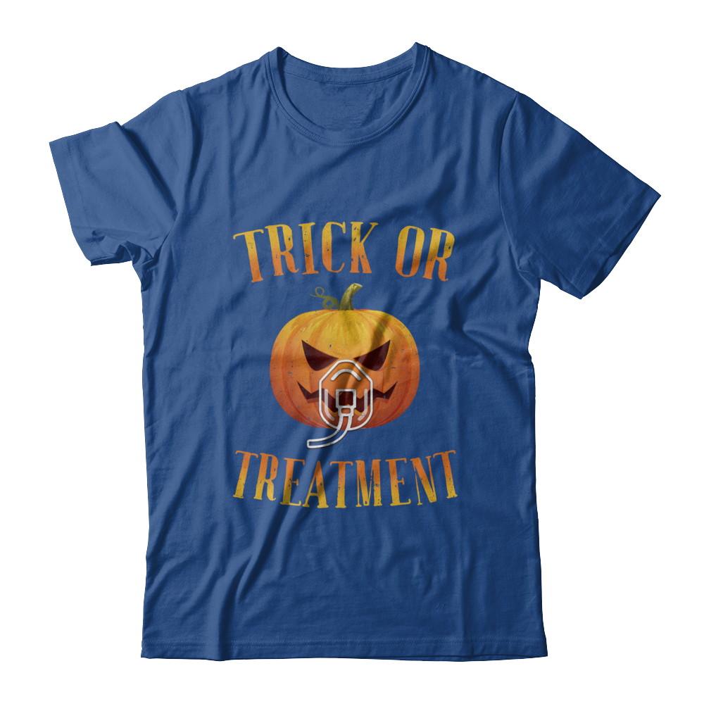 Trick Or Treatment Respiratory Therapist Nurse Halloween-T-Shirt & Hoodie-Classic T-Shirt-Royal